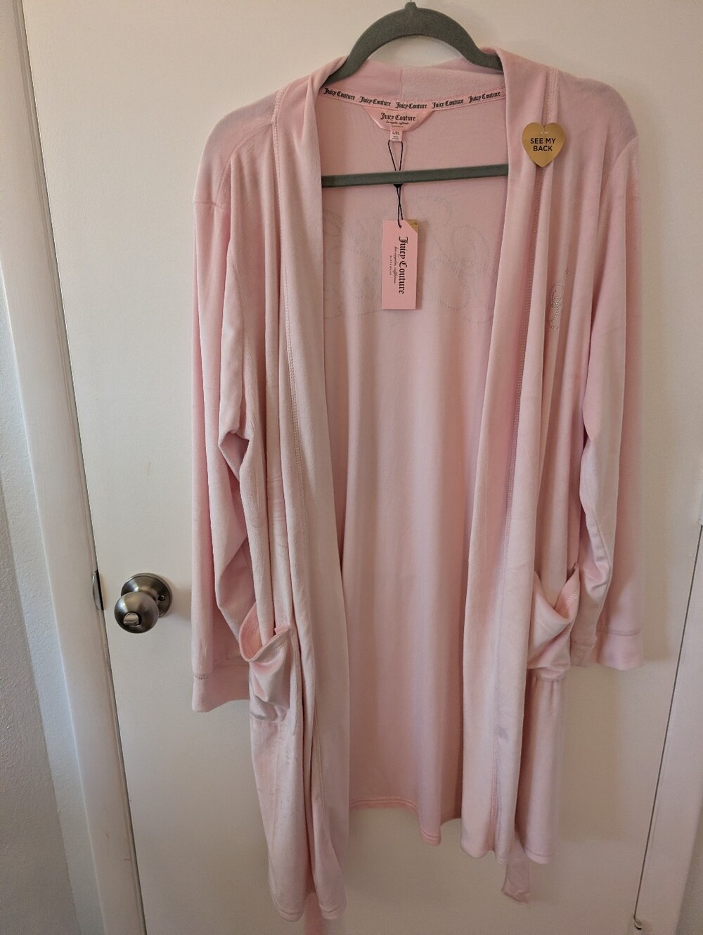 Juicy Couture Blush Pink Open Front Lounge Robe